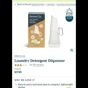 New Grove Co. White Laundry Detergent Dispenser